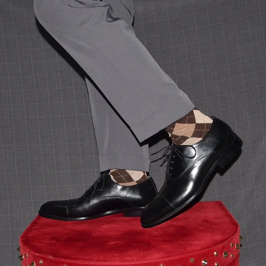 Genuine Leather Handmade Men's Oxford Dress Shoes Cap Toe Lace-Up Classic Business Office Shoe Wedding Party Formal Shoes Man