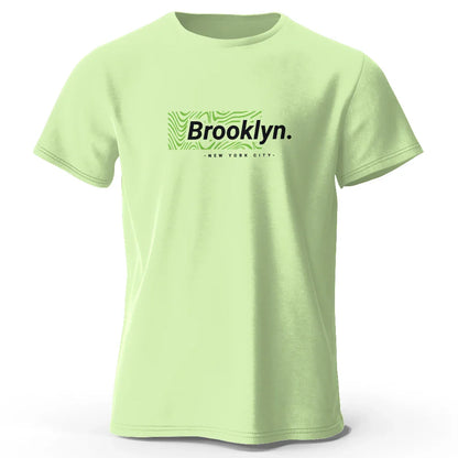 Brooklyn New York Print, Men's Novel Graphic Design T-shirt, Casual Comfy Summer Tees for Men's Daily ActivitiesTops Clothing