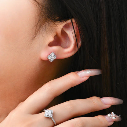 Full Moissanite Diamond Earrings D VVS1 For Women S925 Sterling Silver 18k Gold Plated Engagement Wedding Jewelry Gifts