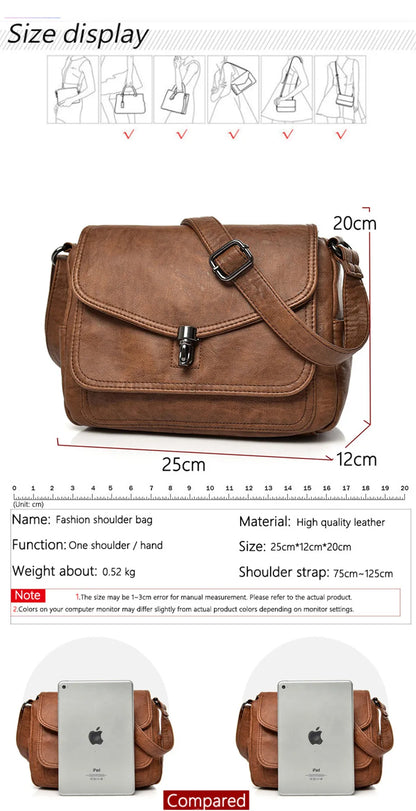 Vintage Soft Leather Femmels' Shoulder Bags Luxury Handbags Women's Packet New Designer Small Crossbody Bag 2024 Sac a Femme