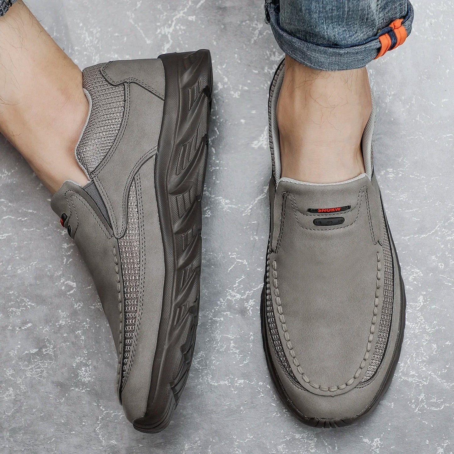 Sapatos Masculinos Casuais de Couro, Mocassins Respiráveis, Tênis Masculinos 2024, Novos Tênis Masculinos de Couro Confortáveis, Calçados Masculinos