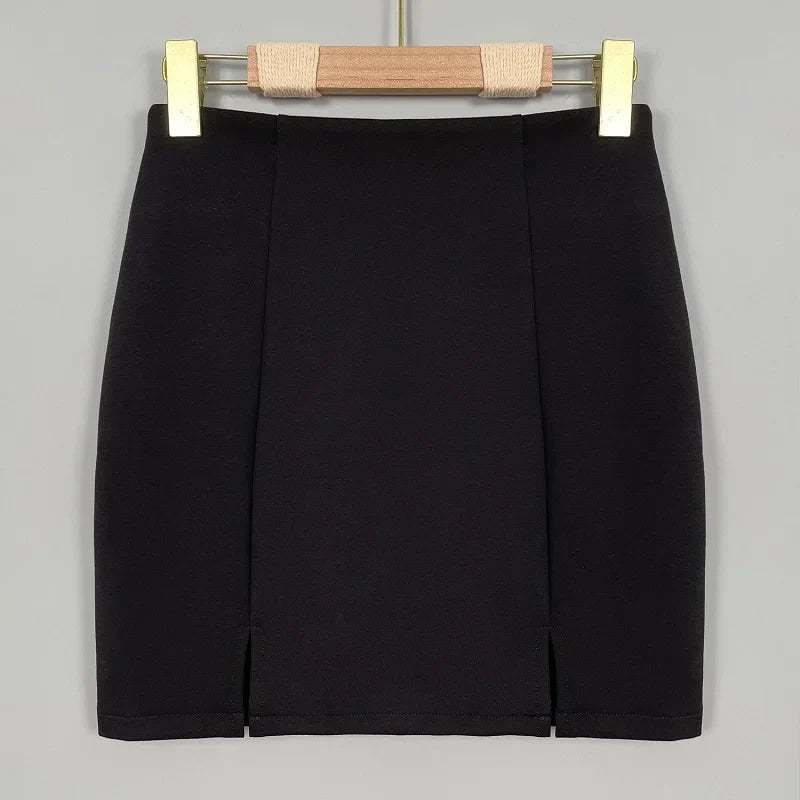 Korean Style 2026 Summer New Slim Comfortable Sexy Mini Skirt Elegant Solid Slim Versatile High Waist Bodycon Skirts for Women
