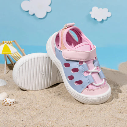 Toddler Little Kid Boys & Girls Closed Toe Sandals Velcro Breathable Cutout Summer Beach Casual Shoes