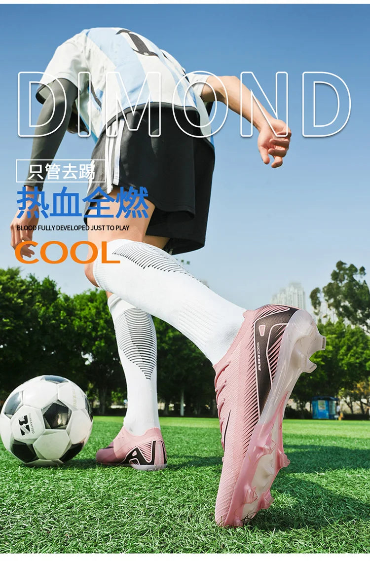 High-quality Breathable Soccer Cleats for Men Women Outdoor Artificial Grass Match Training FG Football Shoes