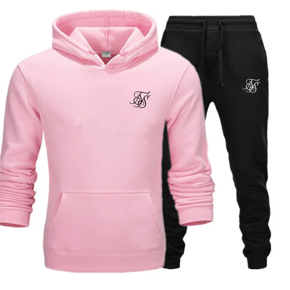 sik silk Men Brand New Sets Fashion Autumn Spring Sporting Suit Sweatshirt Sweatpants Mens Clothing 2 Pieces Sets Slim Tracksuit