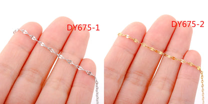 5pc 18K Gold Color PVD Plated Stainless Steel Cuba Cross O Ripple Twisted Chain Necklace Adjustable Chain DIY Necklace Wholesale