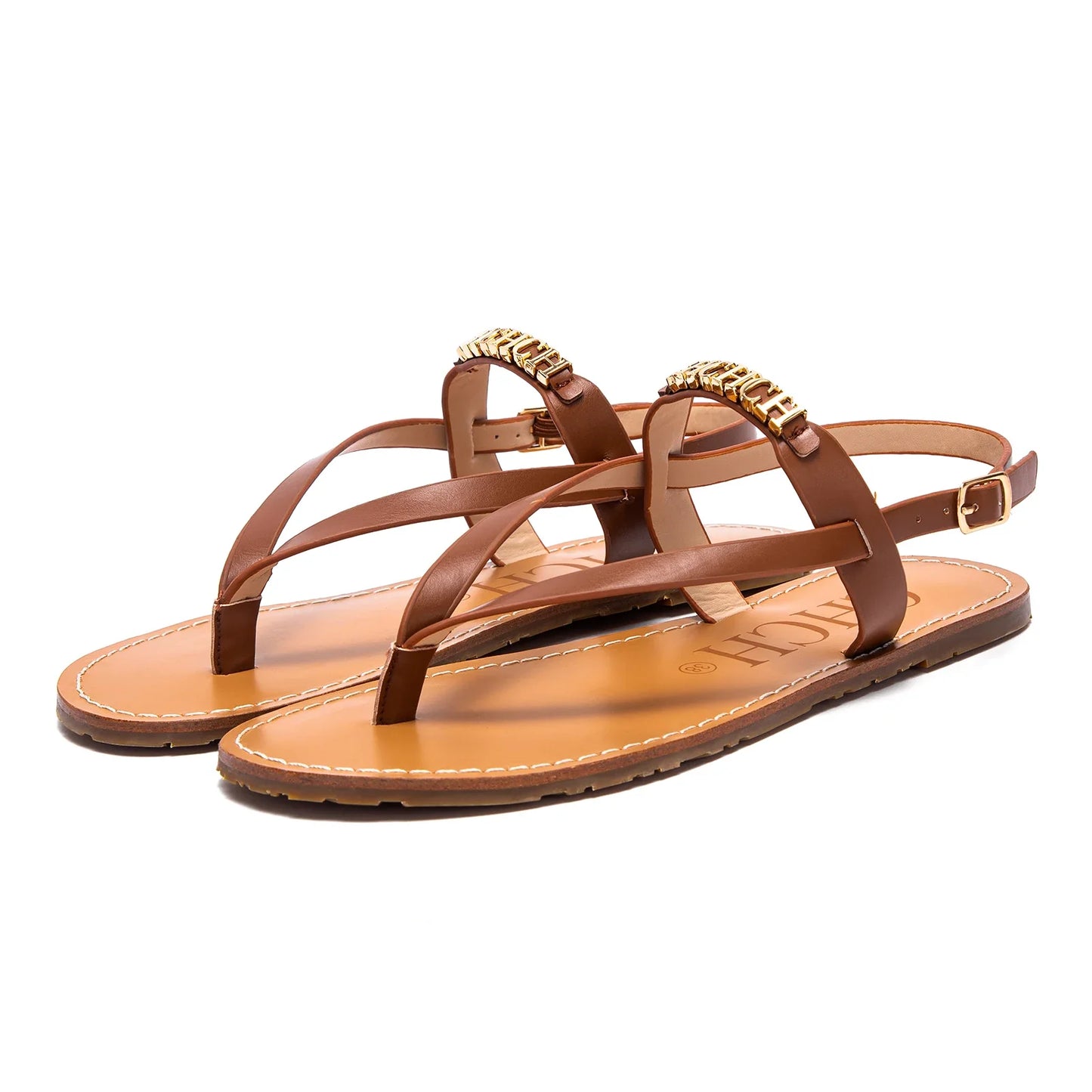 Women's Sandals New Simple Flat Bottom Non slip Thin Strip Shoes Beach Women's Shoes