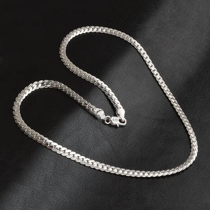20-60cm 925 Sterling Silver Luxury Brand Design Noble Necklace Chain For Woman Men Fashion Wedding Engagement Jewelry Gifts