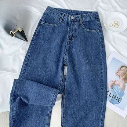 Vintage High-waisted Loose-fit Slimming Straight-leg Jeans