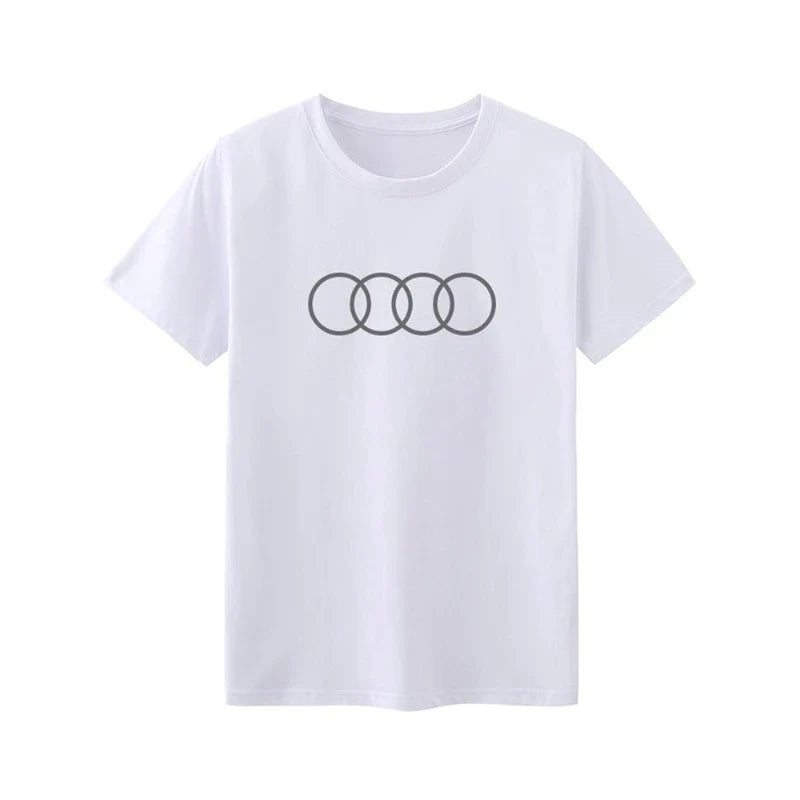 Car Quattro Rally Racing Printed Short Sleeve T-Shirt Men's and Women's Car Fans Casual Clothes