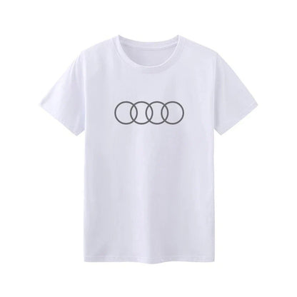Car Quattro Rally Racing Printed Short Sleeve T-Shirt Men's and Women's Car Fans Casual Clothes
