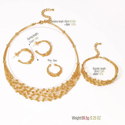 Handmade Women Jewelry Set Multi-layer 18K Gold Plated Beads Set Hight Quality Birthday Wedding Jewellery Accessories