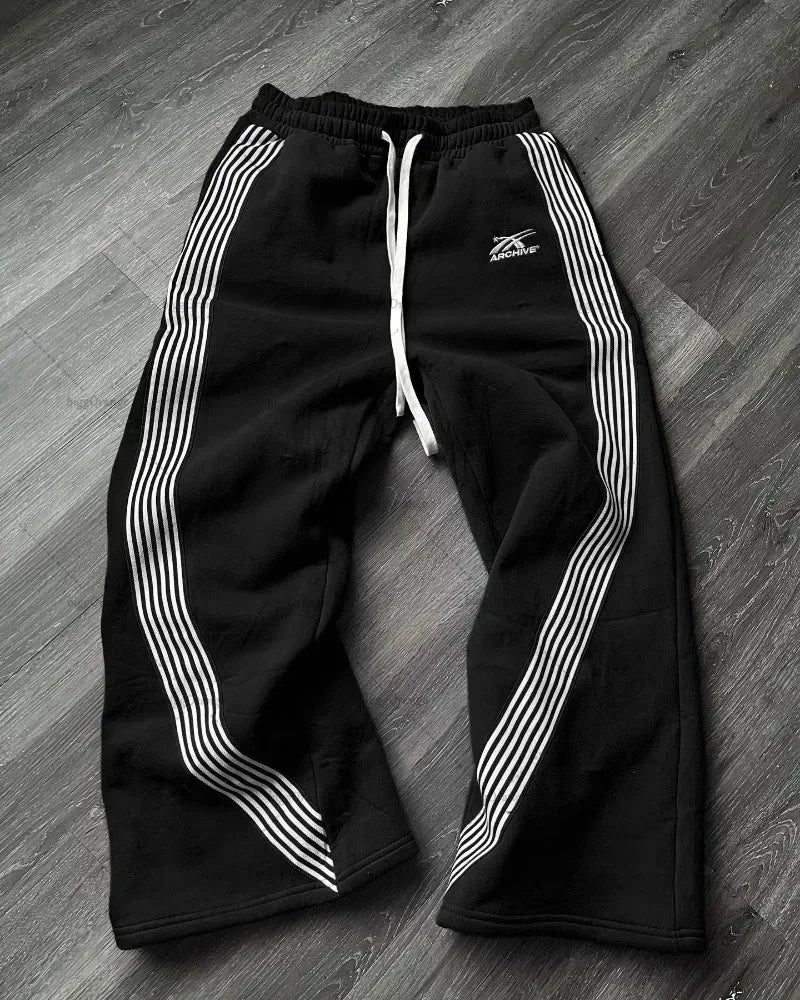 Double Toe Ripped Printed Trousers Functional Tactical Functional Men and Women Advanced Jogging Drawstring Casual Sports Pants