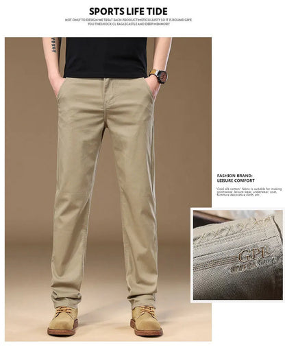3 Colors Men's Fleece Casual Pants 97% Cotton Warm Velvet Elasticity Business Trousers Straight Fashion Korean Thicken Pants