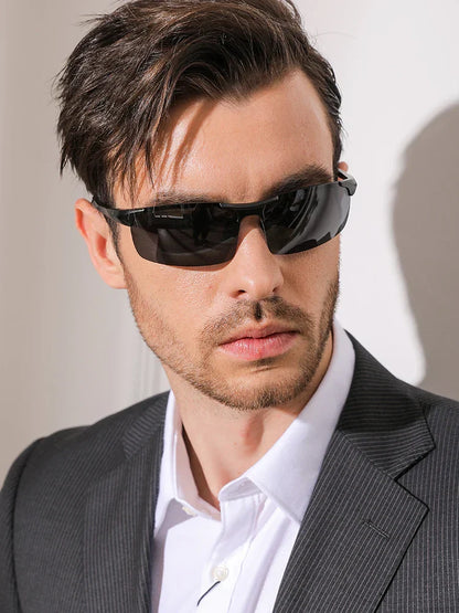 Aluminum Photochromic Sunglasses Men Polarized Day Night Driving Chameleon Glasses Anti-Glare Change Color Sun Glasses UV