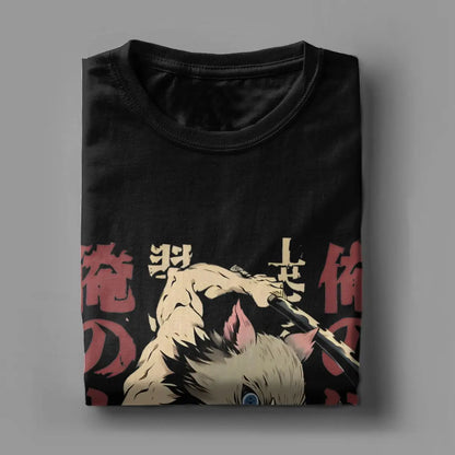 Inosuke Demon Slayers Men Women T Shirt Japanese Anime Nezuko Casual Tees Short Sleeve O Neck T-Shirts Pure Cotton 6XL Clothes