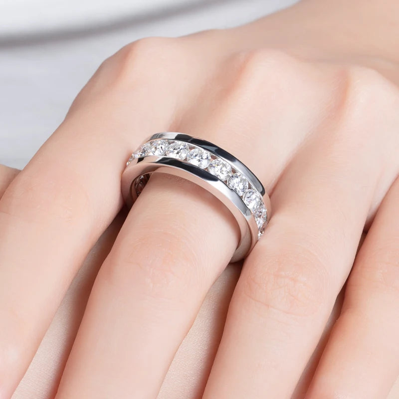 4mm Moissanite Wedding Band Ring S925 Sterling Silver Moissanites Eternity Band Ring Men Women Ring Jewelry Wholesale