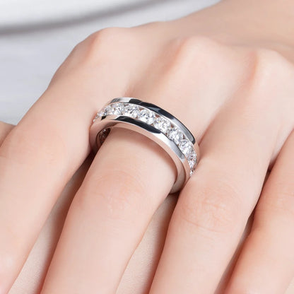 4mm Moissanite Wedding Band Ring S925 Sterling Silver Moissanites Eternity Band Ring Men Women Ring Jewelry Wholesale