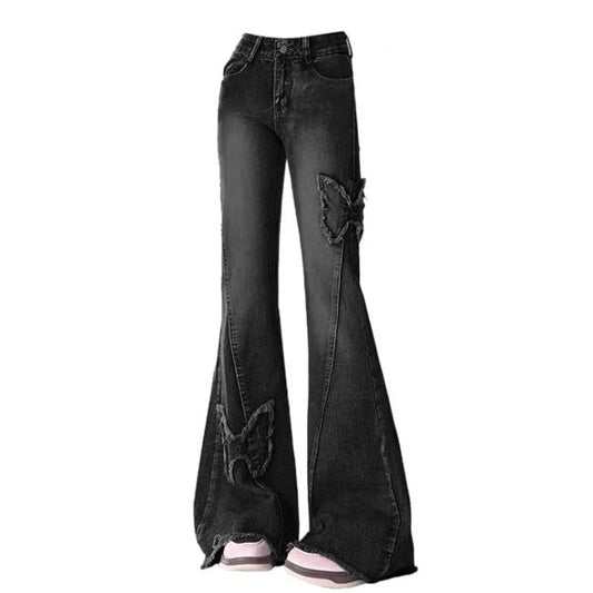 Y2k Women's Blue Flare Jeans