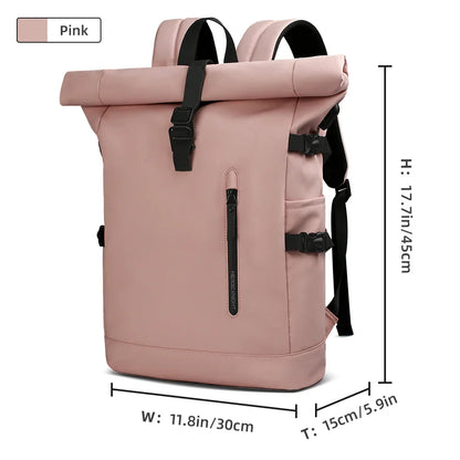 Expandable Travel Backpack Men Large Capacity Waterproof 15.6” Laptop Bag Hiking Rucksack Cycling Daypack Bag with USB Port