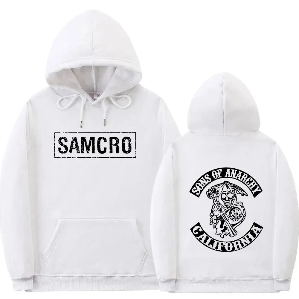 Autumn and Winter Printed Pure Cotton Fashion Trend Hip-hop Loose Casual Hoodie for Men and Women, The Son of Anarchy