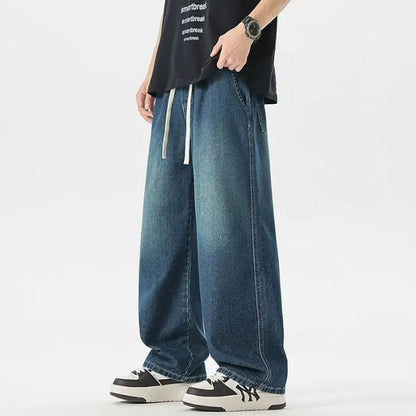 Straight Jeans 2026 New Men's Clothes Wide-leg Baggy Casual Trousers Fashion Hip-hop Loose Jeans Streetwear Male
