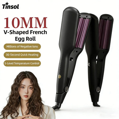 10mm Wave Curling Iron V-Shaped Wool Curling Iron Rapid Heating Five-Level Temperature Control Egg Roll Curling Iron