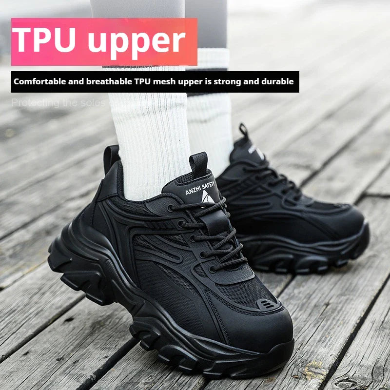 Indestructible Safety Shoes Women Work Sneakers Lightweight Security Boots Anti-smash Puncture-Proof Work Boots Steel Toe Shoes
