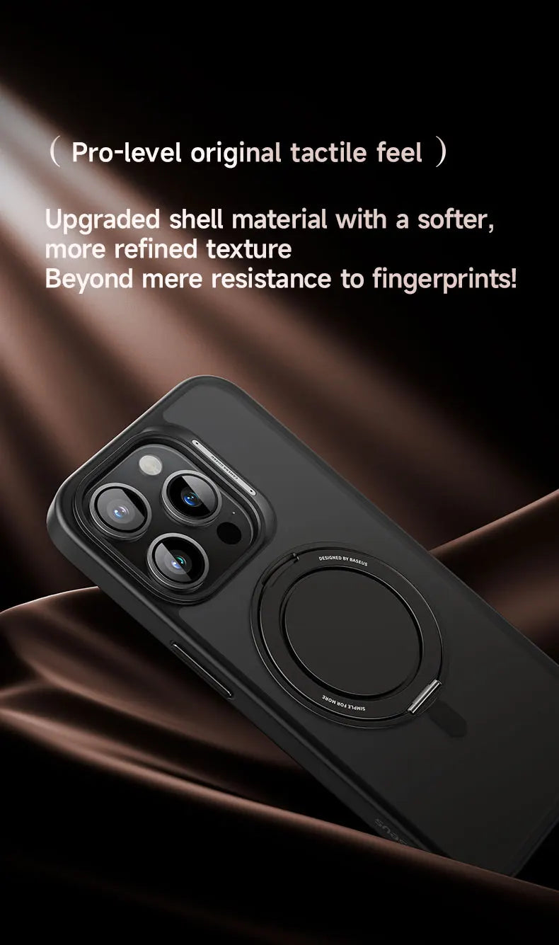 Stand Phone Case For iPhone 16 Pro Max MagSafe Magnetic Case With 360° Rotating Ring Bracket Anti-Drop Protection Cover