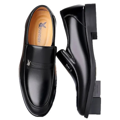Soft Cowhide Leather Men's Business Shoes Anti-Slip Work Shoes for Middle-Aged And Elderly Fathers Comfortable Breathable Rub...