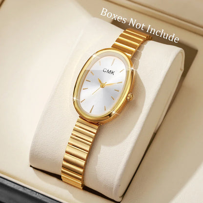 Fashion Oval Dial Women Watches Ultra-thin Strap Analog Quartz Wristwatch Girls Clock Reloj Mujer（Without Box）