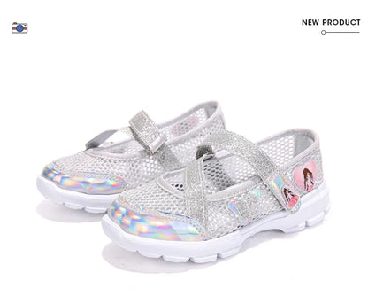 Summer Brand Non-slip Beach Shoes Children Sandals Girls Casual Shoes Kids Flowers Princess Flat Shoes Size 26-36