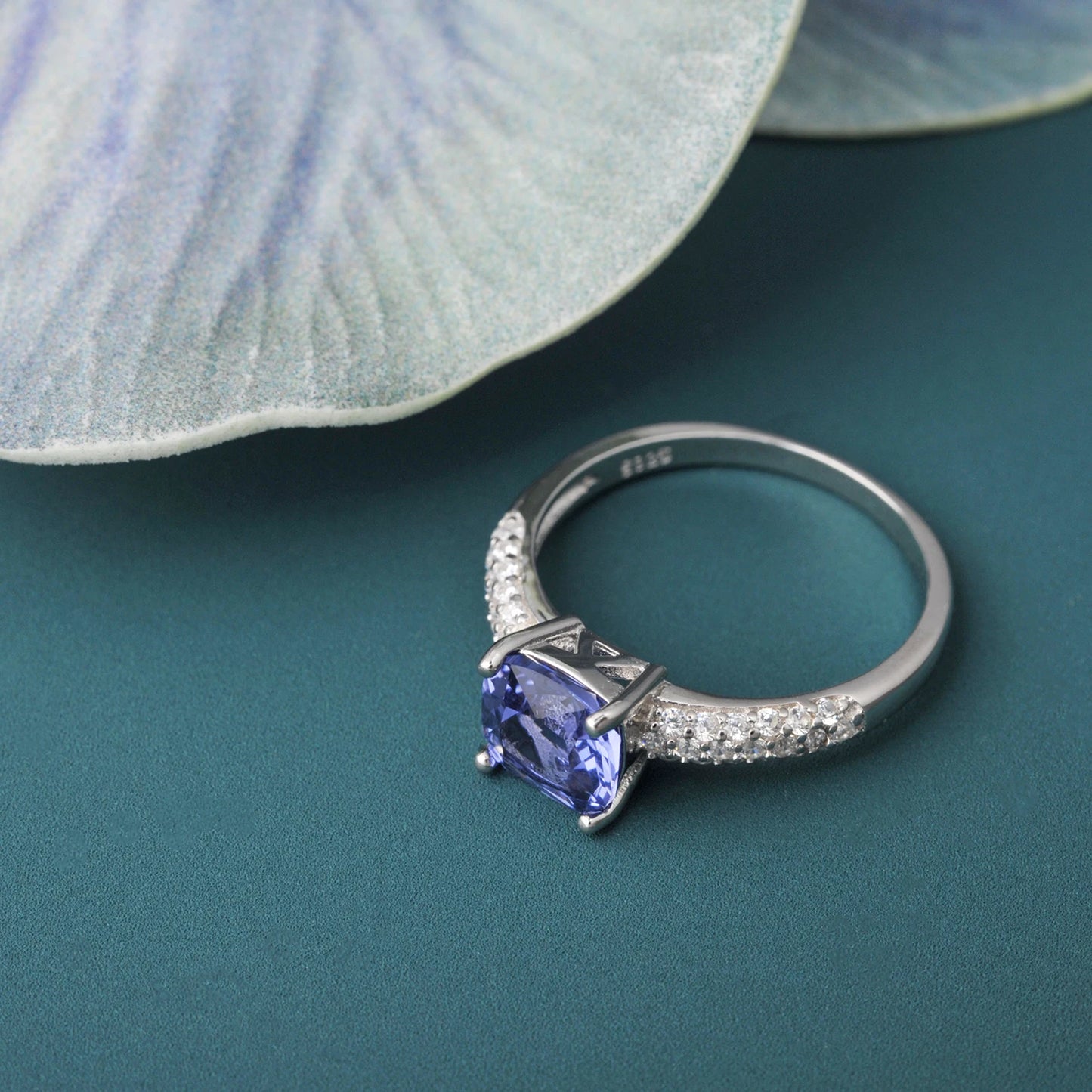 2.22ct Created Sapphire Nano Emerald Tanzanite Solitaire Ring 925 Sterling Silver for Women Daily Party Jewelry  sets gift