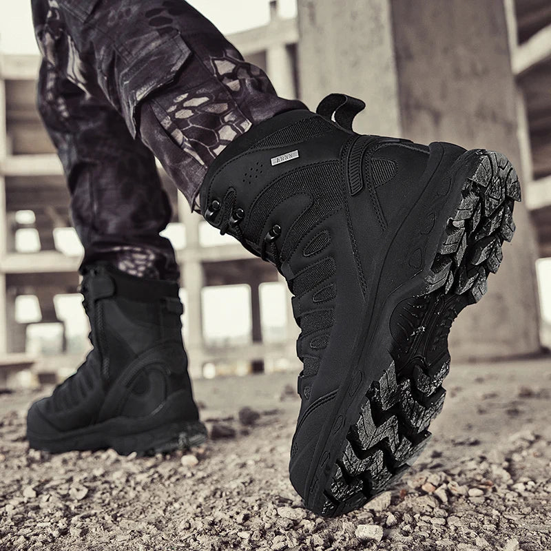 Men Tactical Boots Lace Up Brand Ankle Hiking Shoes Desert Work Boot Waterproof Size Plus Unisex Climbing Shoes
