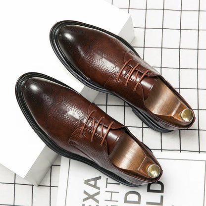 Luxury Men Brogue Dress Shoes Men Suit Casual Shoes Formal Business Leather Shoes Men Brown Wedding Italian Banquet Shoe Size 46