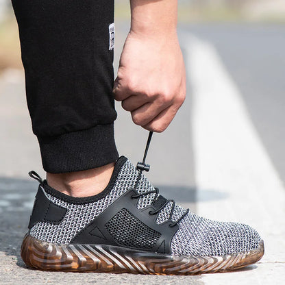 Safety Shoes Men With Steel Toe Cap Anti-smash Men Work Shoes Sneakers Light Puncture-Proof Indestructible Anti-smash Shoes