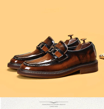Luxury Slip on Dress Shoes Men Genuine Leather Italian Loafer Shoes for Men Black Brown Brand Formal Oxford Men Casual Shoes