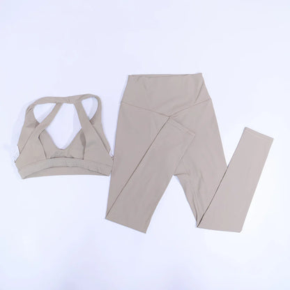 New Summer Women's Ultra Soft Sports Bra And Yoga Pants Set Fashionable Two-Piece Gym Workout Shock-Absorbing Underwear Suit