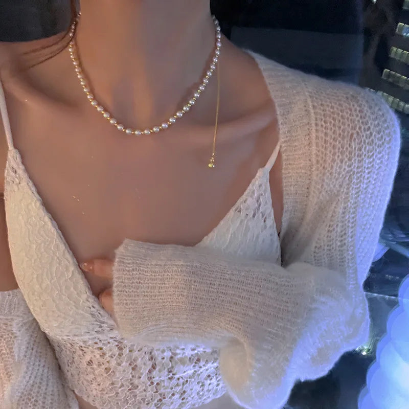 Heart Shape Pendant Necklaces Silver Color 5A Cubic Zirconia Minimalist Style Clavicle Chain Women And Girl Jewelry