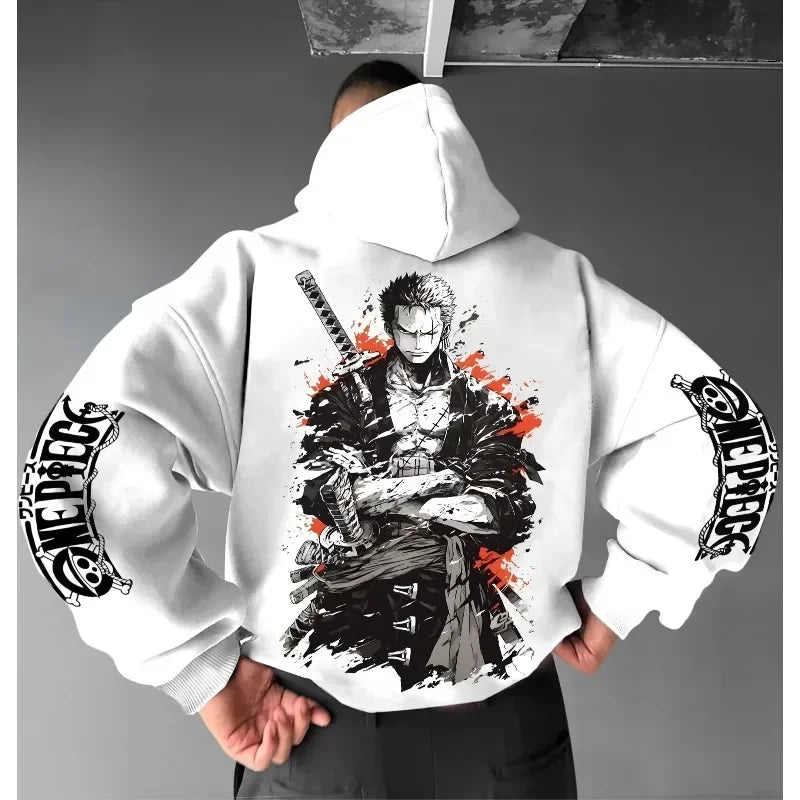 Anime Hand-painted Printed Hoodie 2025 Spring/Autumn Unisex Hip Hop Casual Loose Parent Child Pure Cotton Sweater Top