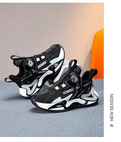 Children Basketball Shoes Swivel Button Boys Fashion Sneakers Girls School Sport Shoes Kids Casual Trainers Outdoor Shoes