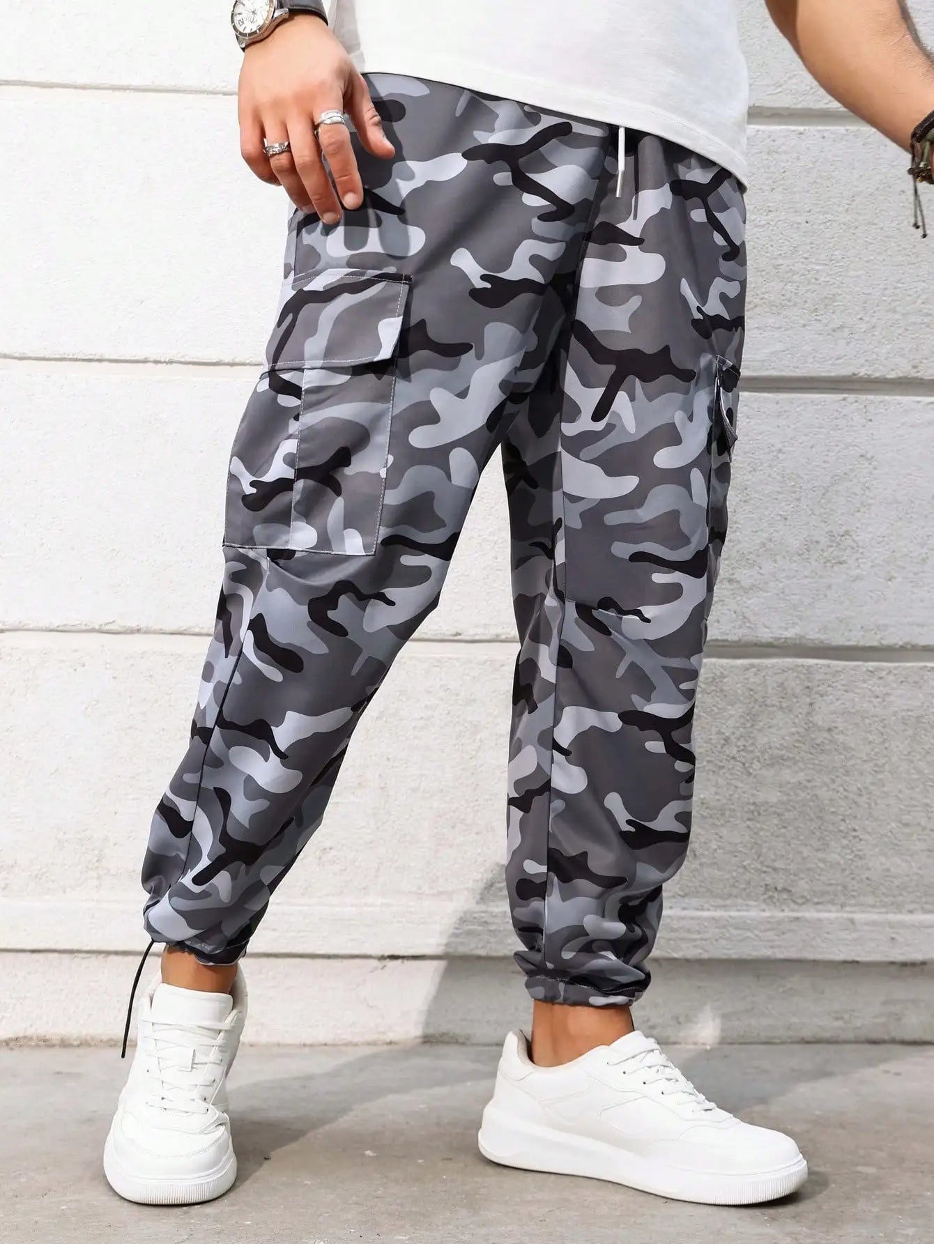 plus Size Men's Camouflage Casual Work Pants Suitable for Outdoor Streetwear Trend Long Trousers