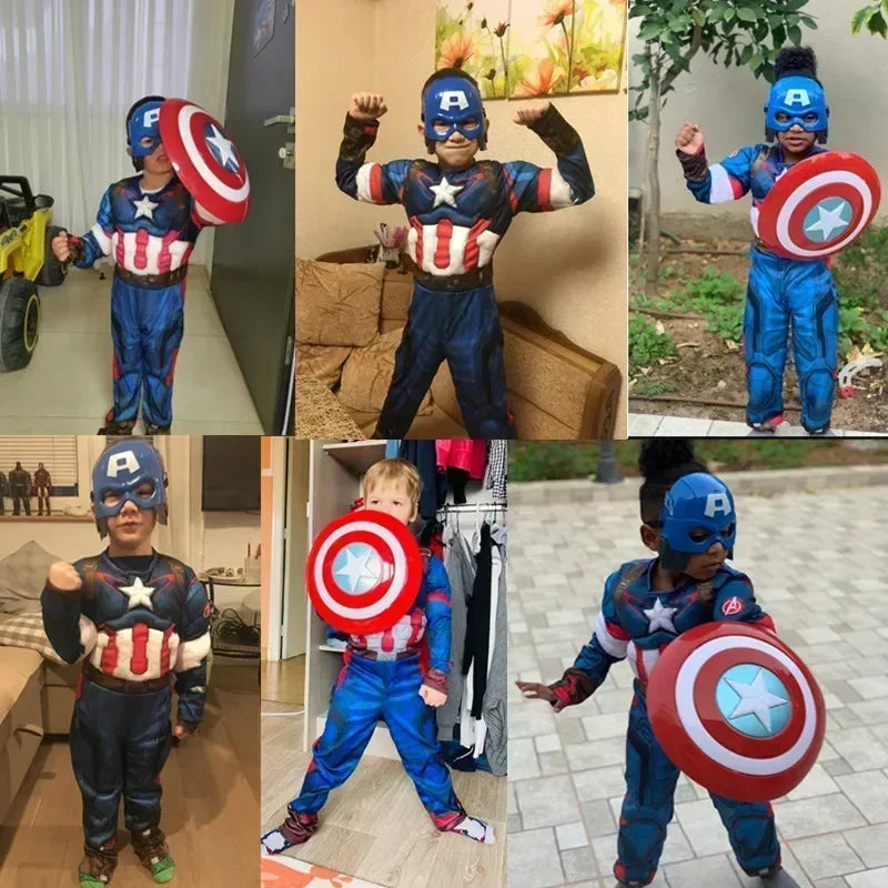 2024 New Hulk Iron Man Children's Fantastic Costume Halloween Party Role Playing Spider Man Superman Children's Tight Clothing