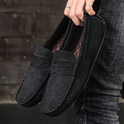 Sapatos Masculinos Casuais de Camurça, Respiráveis, de Couro, Loafers Masculinos, Slip-on, Sapatos de Dirigir Masculinos, Marca de Luxo, Sapatos Náuticos Confortáveis