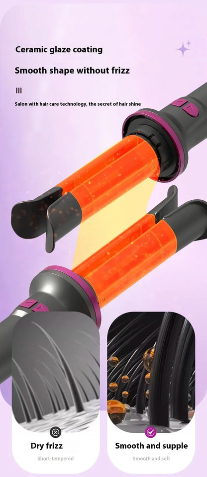 Automatic Curling Iron 32MM Double Slot Negative Ion Portable Hair Curler Constant Temperature Anti Hot Styler for Travel