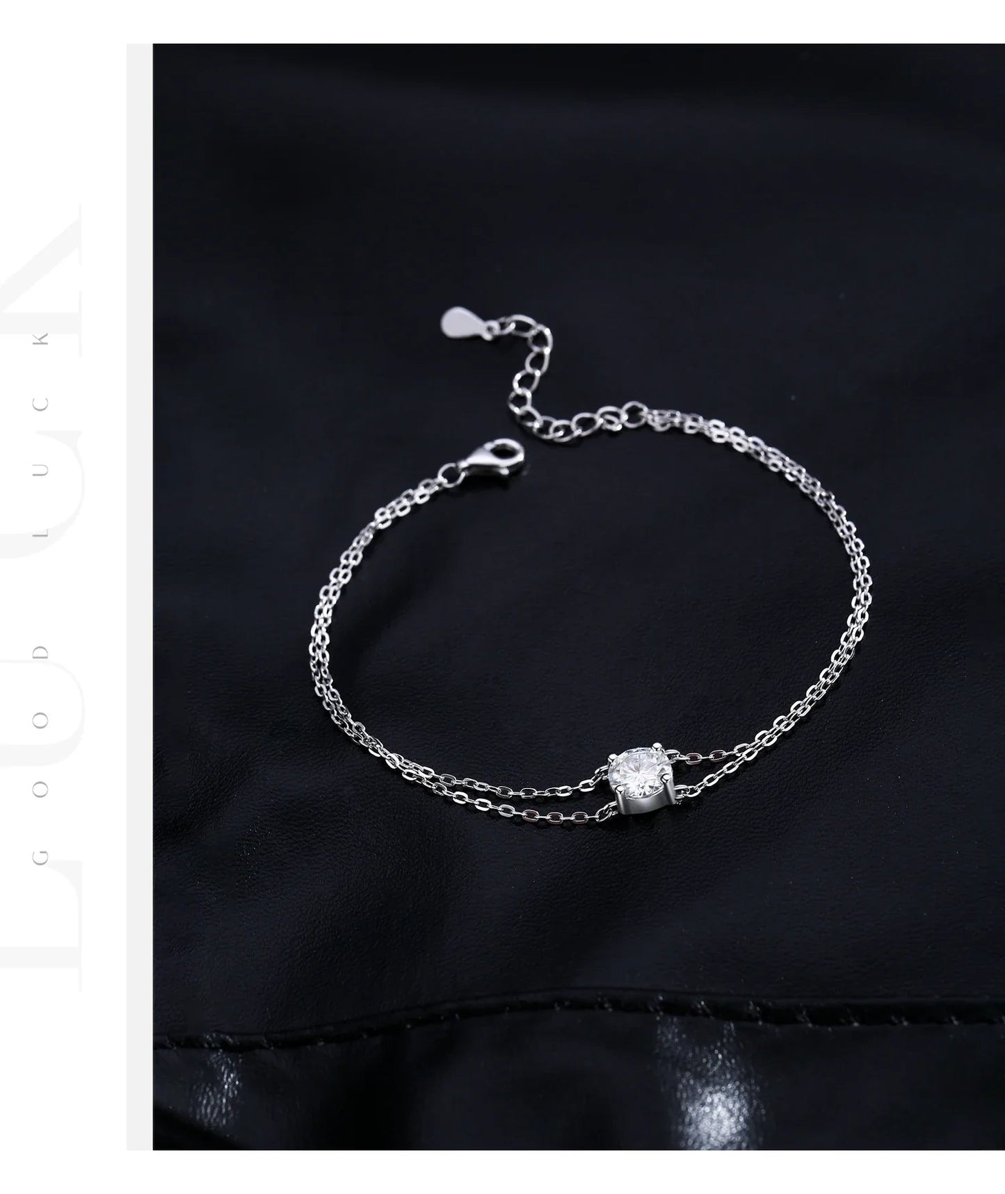 1CT D Color Moissanite Bracelet 925 Sterling Silver Delicate Double Layer Bracelets For Bridal Wedding Fine Jewelry Gifts
