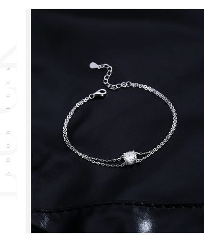 1CT D Color Moissanite Bracelet 925 Sterling Silver Delicate Double Layer Bracelets For Bridal Wedding Fine Jewelry Gifts