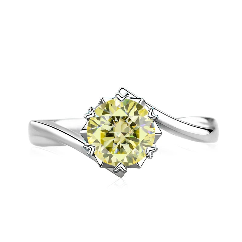Black Pink Moissanite Women Rings S925 Sterling Silver Jewelry For Wedding Engagement Ring With Certified Women's Ring