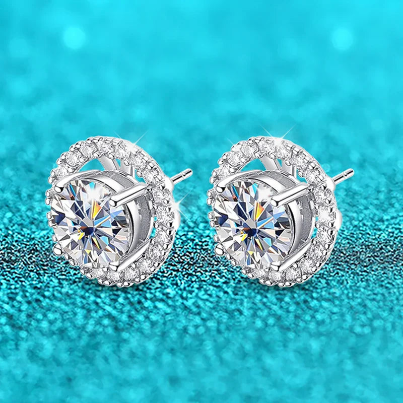 2ct+0.3ct Full Moissanite Studs Earring for Women Sparkling Diamond Wedding Party Ear Stud S925 Sterling Silver Jewelry