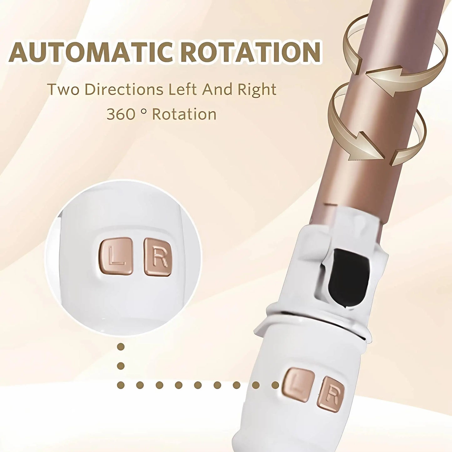 Automatic Hair Curling Iron 28mm Ceramic Barrel Rotating Curler for Big Waves and Smooth Damage Free Hair Styling